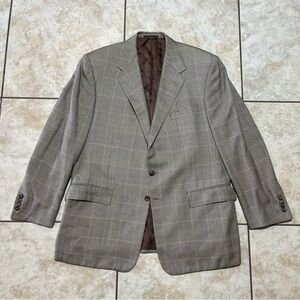 Vintage Ralph Lauren Purple Label Silk Cashmere Blazer Jacket Sport Coat Brown